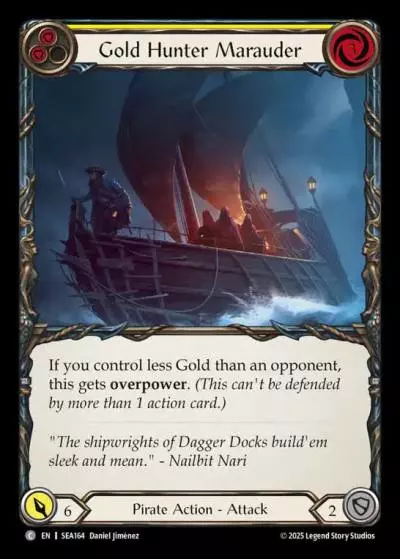 Gold Hunter Marauder YELLOW SEA164 - High Seas - Flesh and blood card