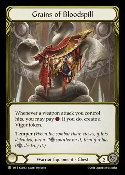 Grains of Bloodspill FAB182-GF - Premier Organized Play - Heavy Hitters - Flesh and blood card