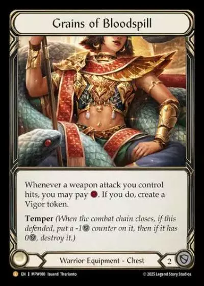 Grains of Bloodspill MPW010-RF - Mastery Pack Warrior - Flesh and blood card