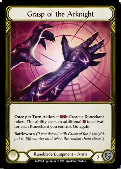 Grasp of the Arknight FAB010-GF - Premier Organized Play - Arcane Rising - Flesh and blood card