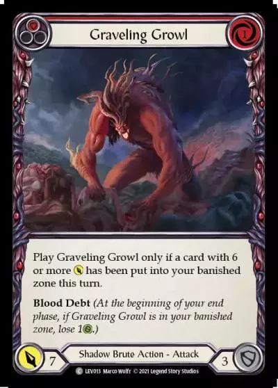 Graveling Growl RED LEV013 - Levia - Blitz Deck - Flesh and blood card