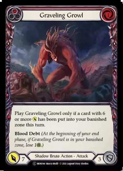Graveling Growl RED U-MON144-RF - Monarch - Unlimited - Flesh and blood card