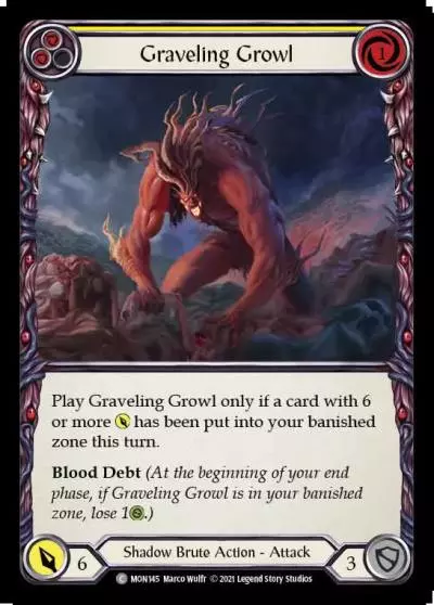 Graveling Growl YELLOW MON145 - Monarch - Flesh and blood card