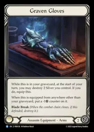 Graven Gloves PEN139 - Compendium of Rathe - Flesh and blood card