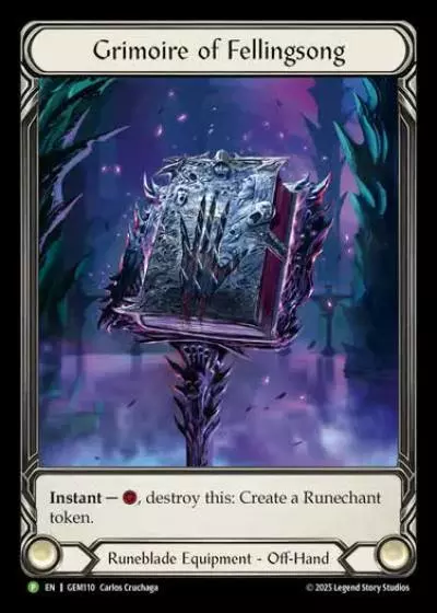 Grimoire of Fellingsong GEM110-CF - GEM - Pack 4 - Flesh and blood card