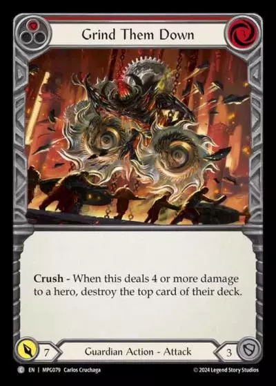 Grind Them Down RED MPG079 - Mastery Pack Guardian - Flesh and blood card