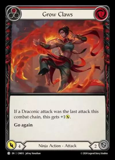 Grow Claws RED CIN013 - The Hunted Blitz Deck - Cindra - Flesh and blood card
