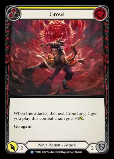Growl YELLOW TCC094 - Round the Table: TCC x LSS - Flesh and blood card