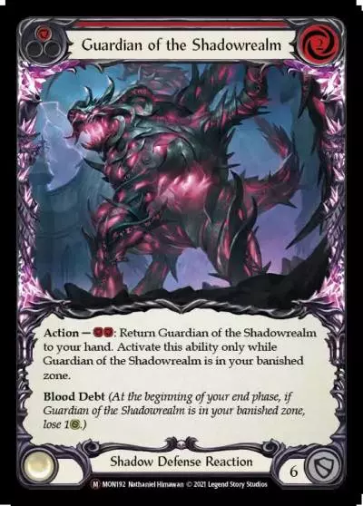 Guardian of the Shadowrealm RED U-MON192-RF - Monarch - Unlimited - Flesh and blood card