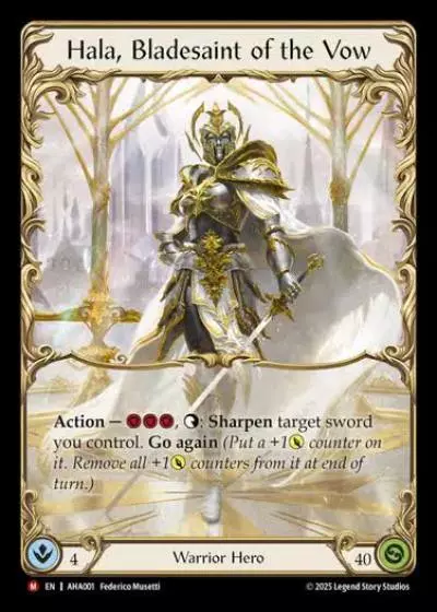 Hala, Bladesaint of the Vow AHA001-RF - Armory Deck - Hala, Bladesaint of the Vow - Flesh and blood card