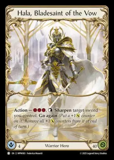 Hala, Bladesaint of the Vow MPW003 - Mastery Pack Warrior - Flesh and blood card