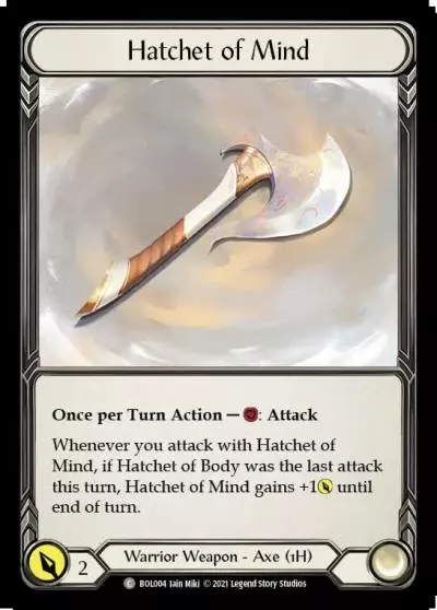 Hatchet of Mind BOL004 - Boltyn - Blitz Deck - Flesh and blood card