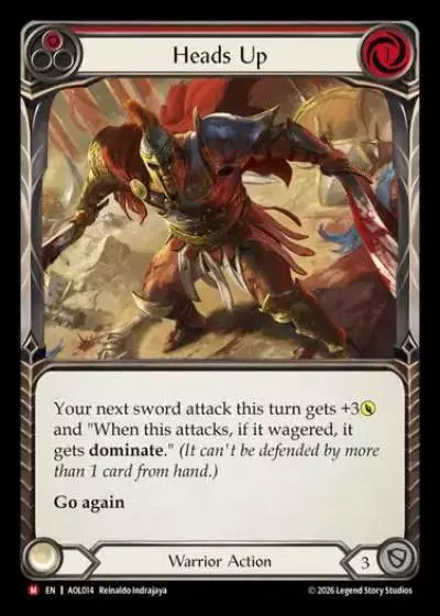 Heads Up AOL014 - Armory Deck - Olympia, Prized Fighter - Flesh and blood card