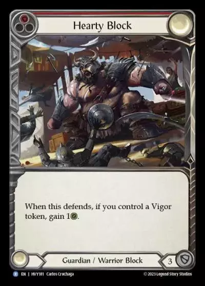 Hearty Block RED HVY181 - Heavy Hitters - Flesh and blood card