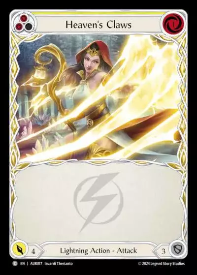 Heaven's Claws YELLOW AUR017 - 1st Strike - Aurora - Flesh and blood card