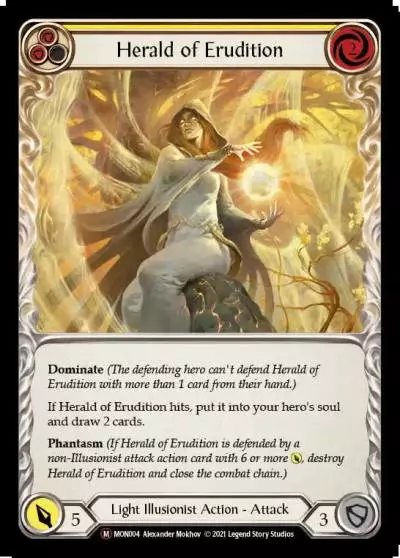 Herald of Erudition YELLOW U-MON004-RF - Monarch - Unlimited - Flesh and blood card