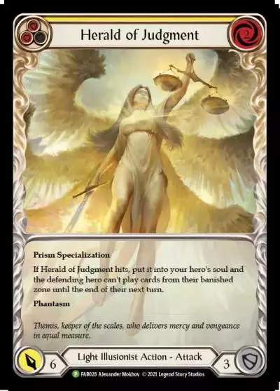 Herald of Judgment YELLOW FAB028-RF - Judge Support - 2021 - Flesh and blood card