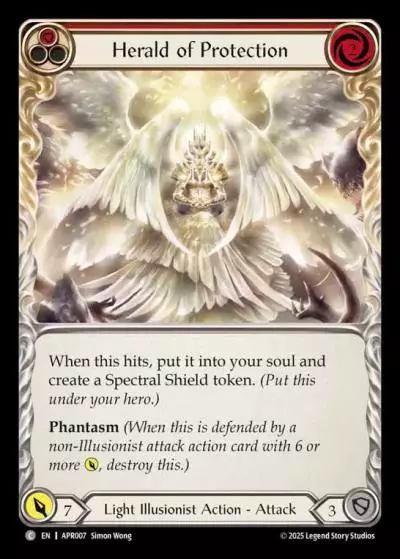 Herald of Protection RED APR007 - Armory Deck Legends - Prism Sculptor of Arc Light - Flesh and blood card