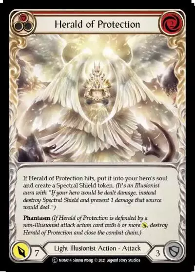 Herald of Protection RED U-MON014-RF - Monarch - Unlimited - Flesh and blood card