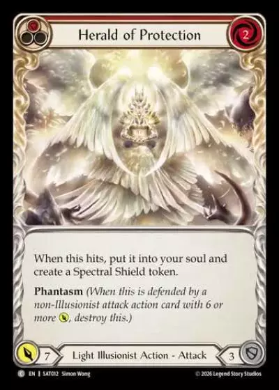 Herald of Protection SAT012 - Silver Age - Prism, Advent of Thrones - Flesh and blood card