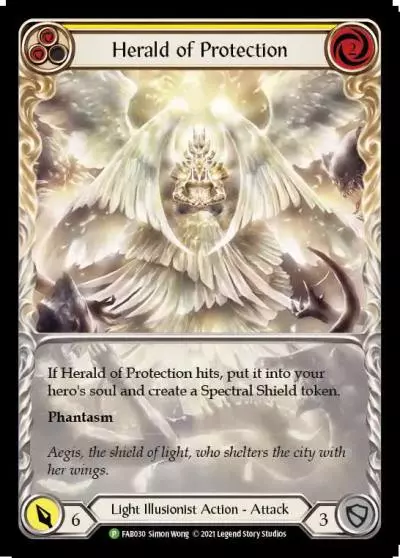 Herald of Protection YELLOW FAB030-RF - Marketing - Content Creators Monarch - Flesh and blood card