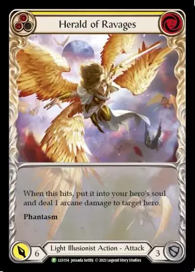 Herald of Ravages YELLOW LGS154-RF - Pre-release - Dusk till Dawn - Flesh and blood card