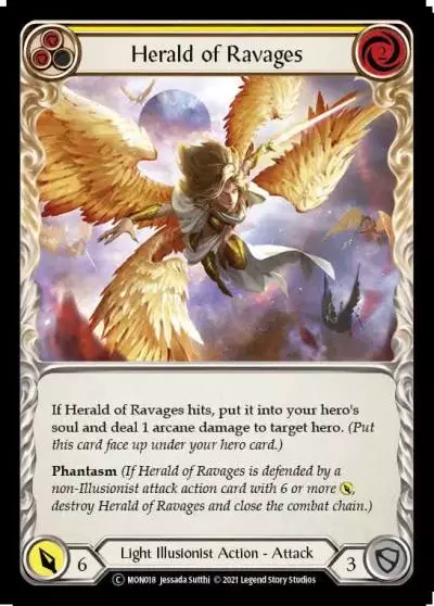 Herald of Ravages YELLOW U-MON018-RF - Monarch - Unlimited - Flesh and blood card