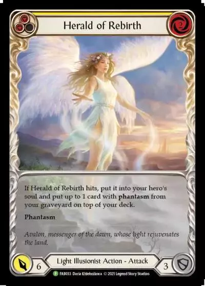 Herald of Rebirth YELLOW FAB033-RF - Marketing - Content Creators Monarch - Flesh and blood card