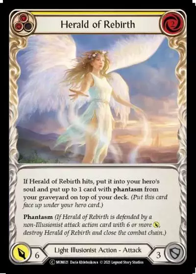 Herald of Rebirth YELLOW U-MON021-RF - Monarch - Unlimited - Flesh and blood card