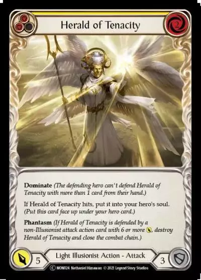 Herald of Tenacity YELLOW U-MON024-RF - Monarch - Unlimited - Flesh and blood card