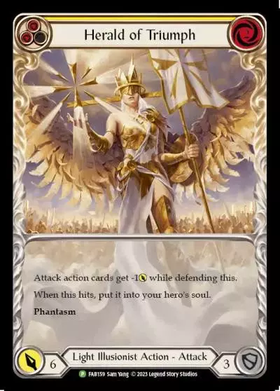 Herald of Triumph YELLOW FAB159-RF - Battle Hardened - Dusk till Dawn - Flesh and blood card