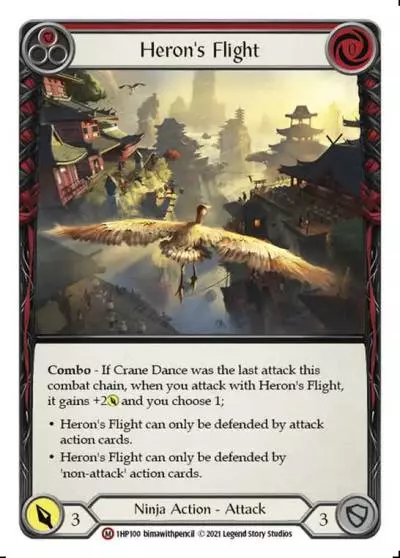 Heron's Flight RED 1HP100 - History Pack 1 - Flesh and blood card