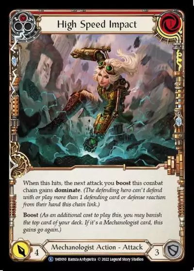 High Speed Impact RED 1HD010 - Dash - Blitz Deck - Flesh and blood card
