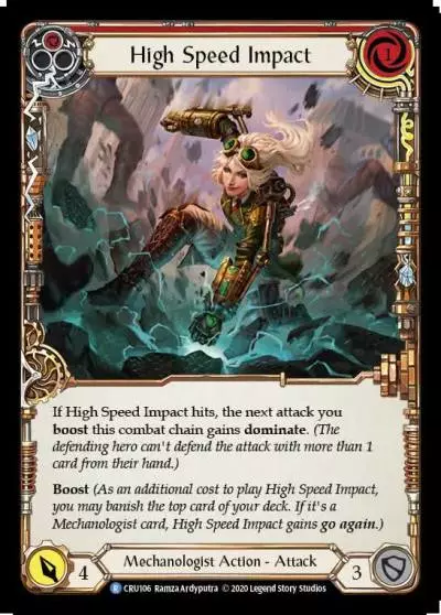 High Speed Impact RED CRU106 - Crucible of War - Flesh and blood card