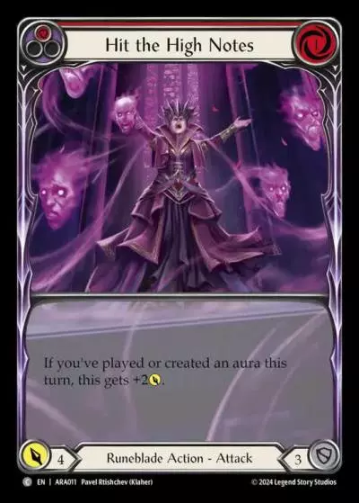 Hit the High Notes RED AUA011 - Rosetta Blitz Deck - Aurora - Flesh and blood card