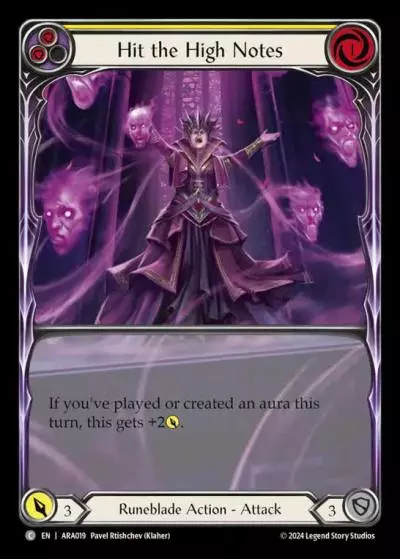 Hit the High Notes YELLOW AUA019 - Rosetta Blitz Deck - Aurora - Flesh and blood card