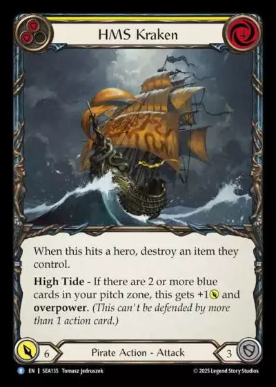 HMS Kraken YELLOW SEA135 - High Seas - Flesh and blood card