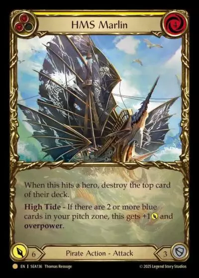 HMS Marlin YELLOW SEA136-TP - High Seas - Treasure Pack - Flesh and blood card