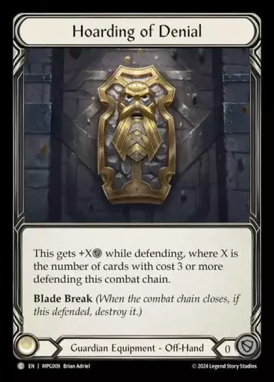 Hoarding of Denial MPG009 - Mastery Pack Guardian - Flesh and blood card
