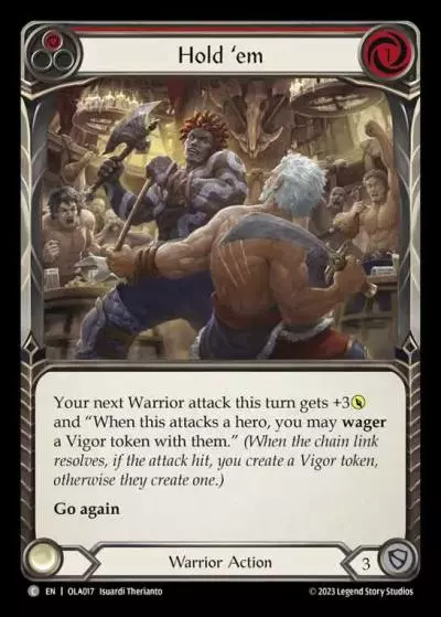 Hold 'em RED OLA017 - Olympia - Heavy Hitters Blitz Deck - Flesh and blood card
