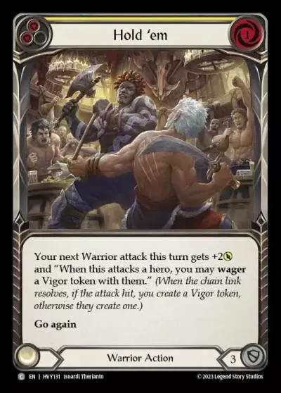 Hold 'em YELLOW HVY131 - Heavy Hitters - Flesh and blood card