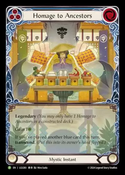 Homage to Ancestors BLUE LGS283-RF - Buy-a-Box - Part the Mistveil - Flesh and blood card