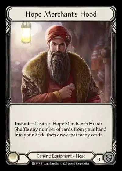 Hope Merchant's Hood R-WTR151 - Welcome to Rathe - Unlimited Revised - Flesh and blood card