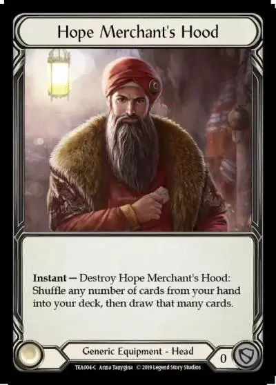 Hope Merchant's Hood TEA004 - Dorinthea Ironsong - Hero Deck - Flesh and blood card
