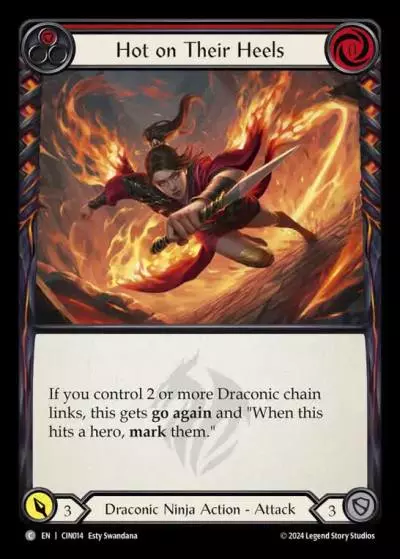 Hot on Their Heels RED CIN014 - The Hunted Blitz Deck - Cindra - Flesh and blood card