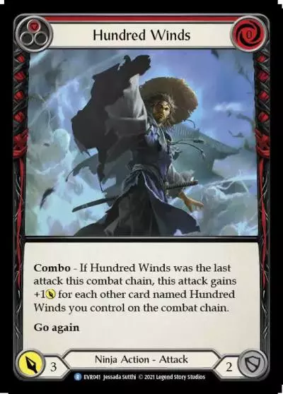 Hundred Winds RED EVR041 - Everfest - Flesh and blood card