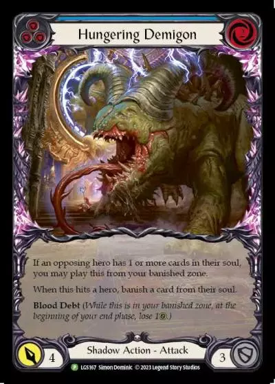 Hungering Demigon BLUE LGS167-RF - Armory - Season 10 - Flesh and blood card