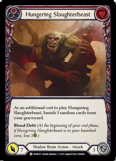 Hungering Slaughterbeast RED MON147 - Monarch - Flesh and blood card
