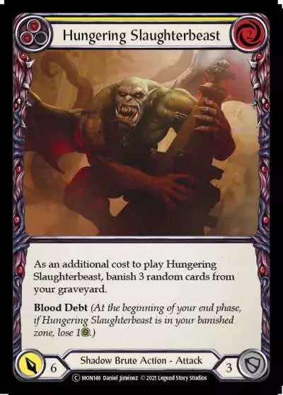 Hungering Slaughterbeast YELLOW U-MON148-RF - Monarch - Unlimited - Flesh and blood card