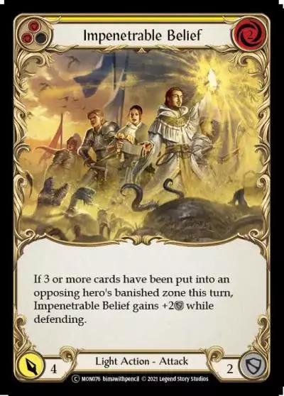 Impenetrable Belief YELLOW U-MON076-RF - Monarch - Unlimited - Flesh and blood card